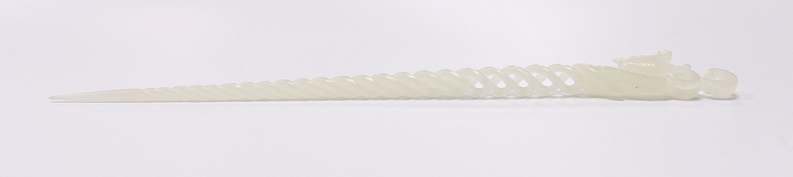 A Chinese bowenite hairpin, 24cm